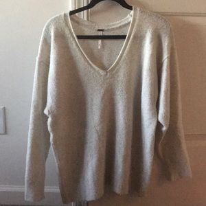 Free people cashmere distressed oversized sweater
